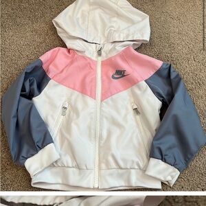 Nike Kids' Pink and Gray Windbreaker Jacket